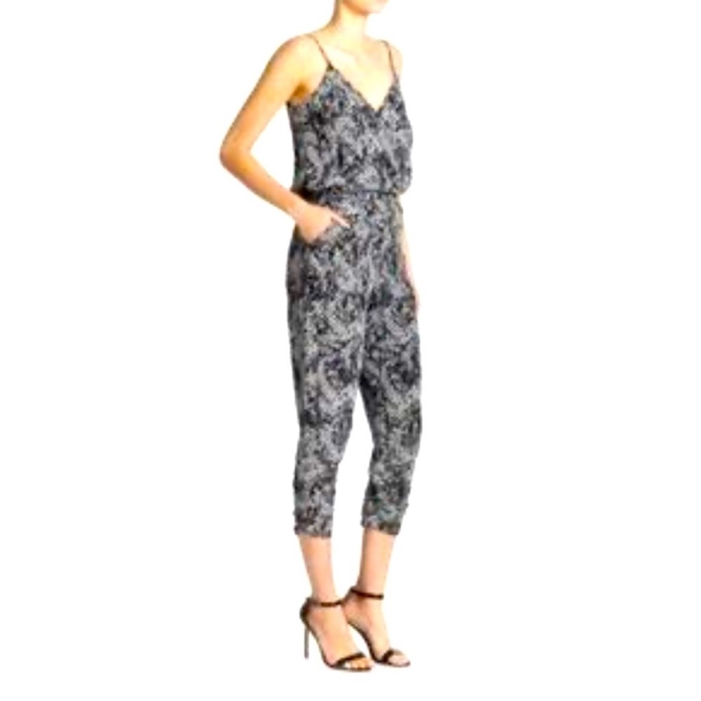 Parker Black and White Patterned Jumpsuit